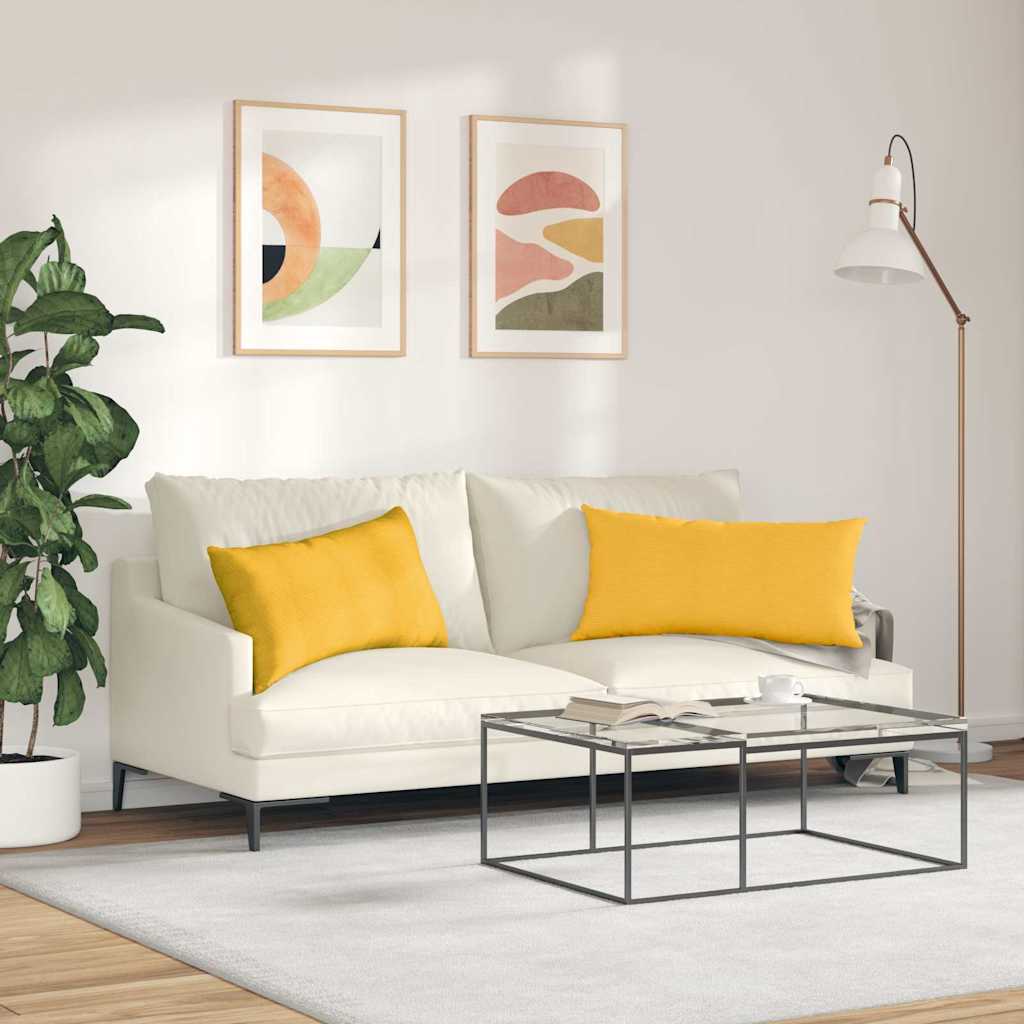 Cuscini da Divano 2 pcs Giallo Chiaro 80 x 40 cm | homemem39