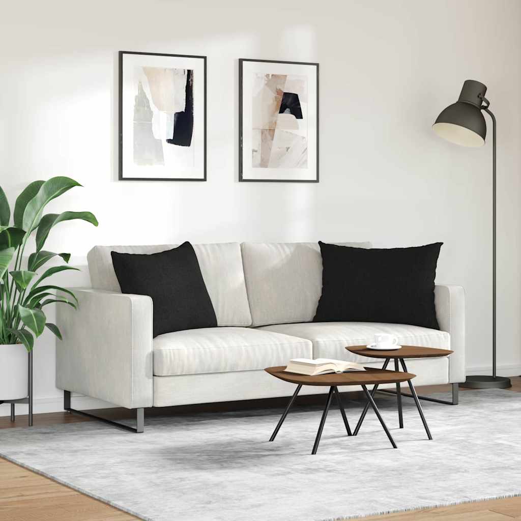 Cuscini da Divano 2 pcs Nero 70 x 50 cm Tessuto | homemem39