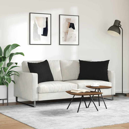 Cuscini da Divano 2 pcs Nero 70 x 50 cm Tessuto | homemem39