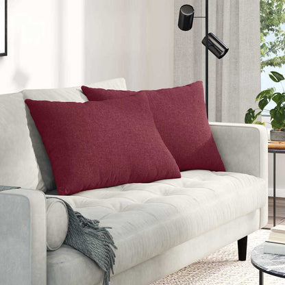 Cuscini da Divano 2 pcs Rosso Vino 70 x 50 cm Tessuto | homemem39