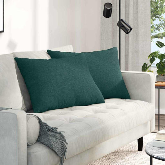 Cuscini da Divano 2 pcs Verde Scuro 70 x 50 cm Tessuto | homemem39