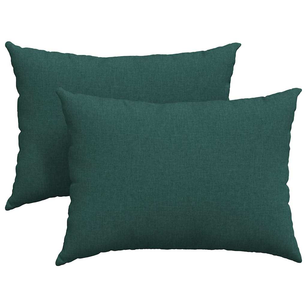 Cuscini da Divano 2 pcs Verde Scuro 70 x 50 cm Tessuto | homemem39