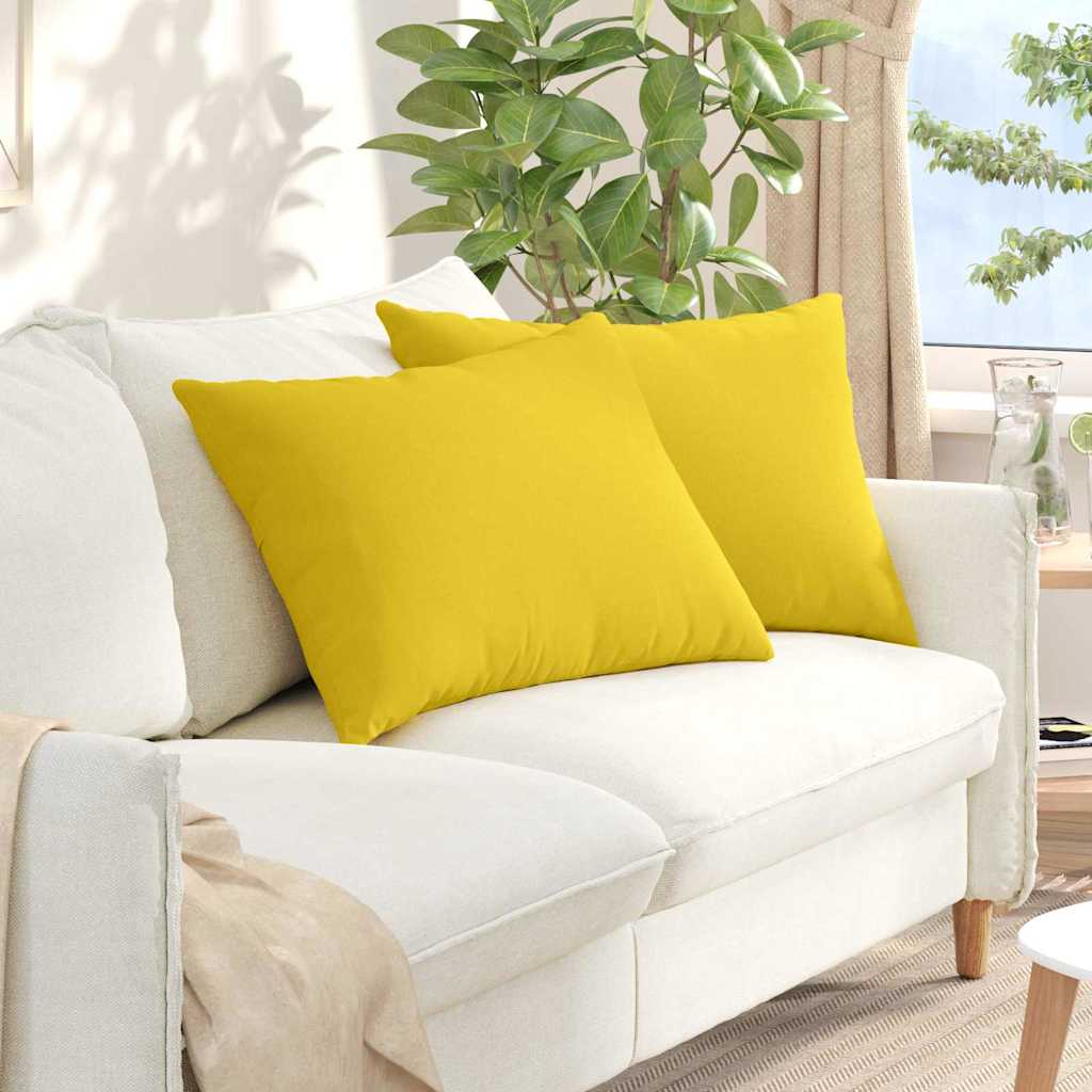 Cuscini da Divano 2 pcs Giallo Chiaro 70 x 50 cm Tessuto | homemem39