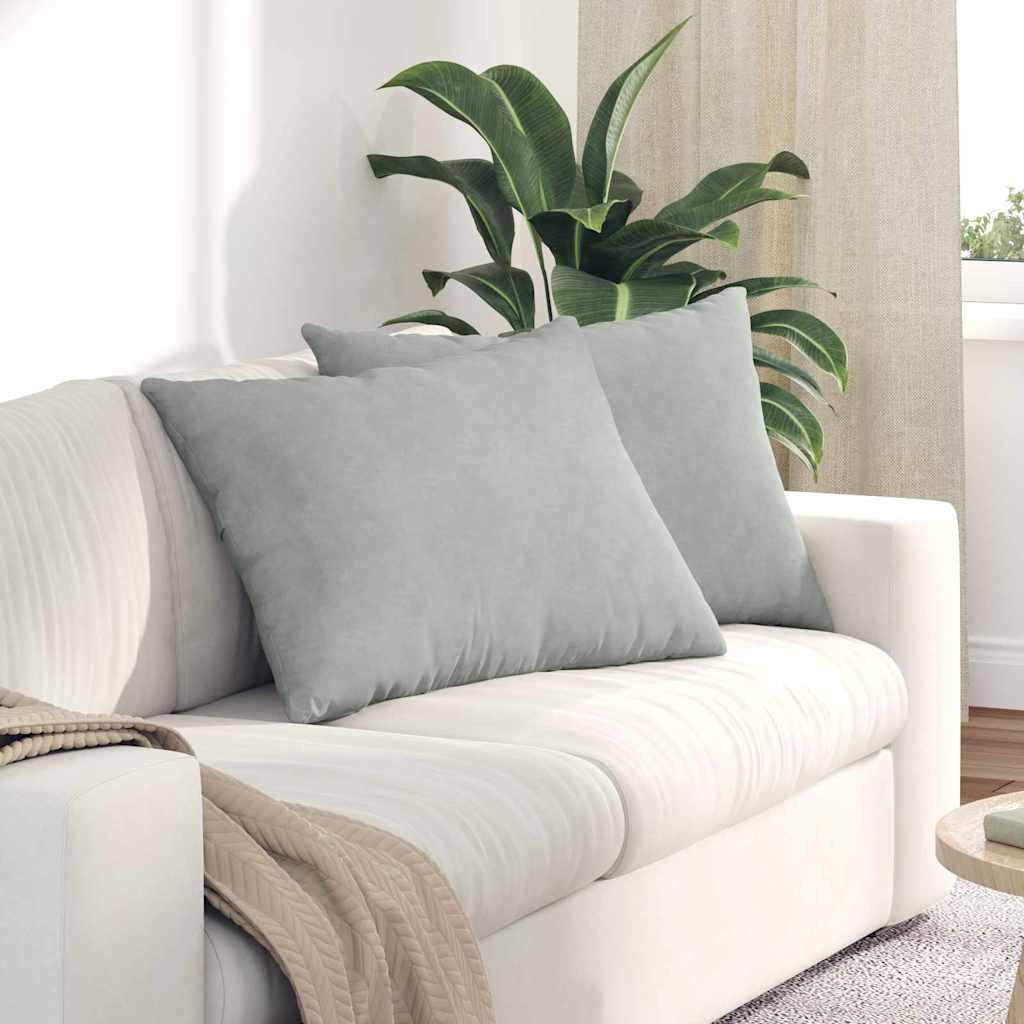 Cuscini da Divano 2 pcs Grigio chiaro 70 x 50 cm | homemem39