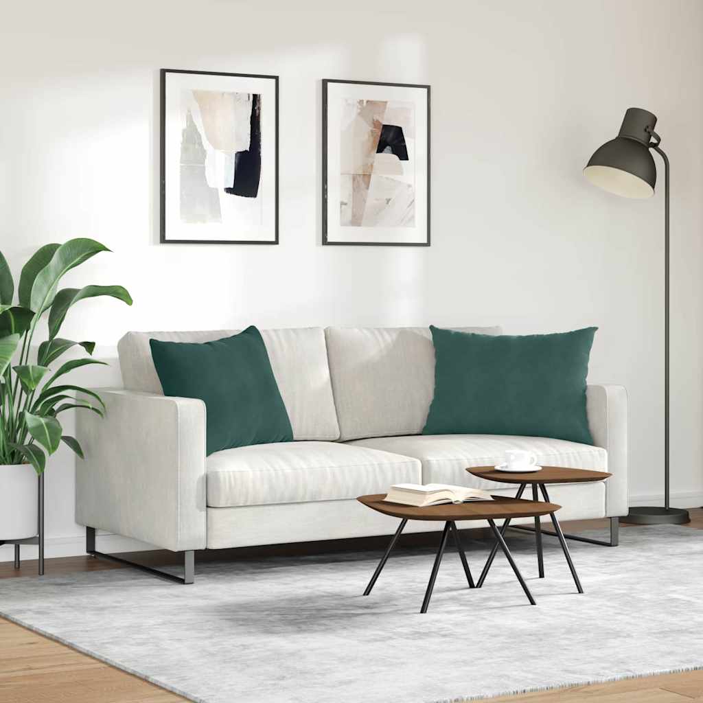 Cuscini da Divano 2 pcs Verde Scuro 70 x 50 cm Tessuto in Cords | homemem39