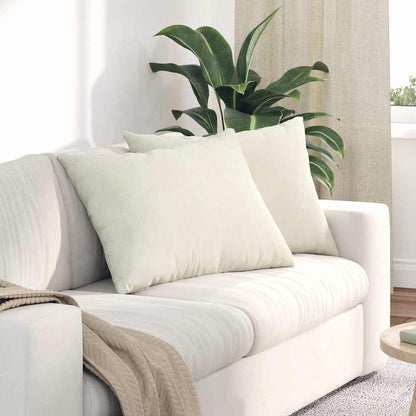 Cuscini da Divano 2 pcs Crema 70 x 50 cm Tessuto in Cords
