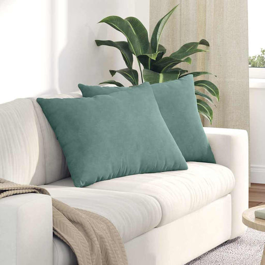 Cuscini da Divano 2 pcs Verde Mare 70 x 50 cm Tessuto in Cords