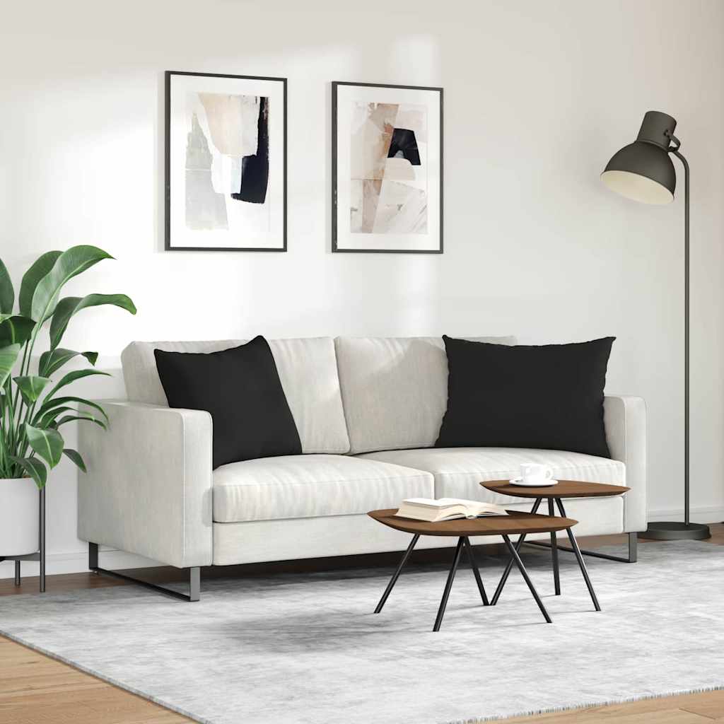 Cuscini da Divano 2 pcs Nero 70 x 50 cm Tessuto | homemem39