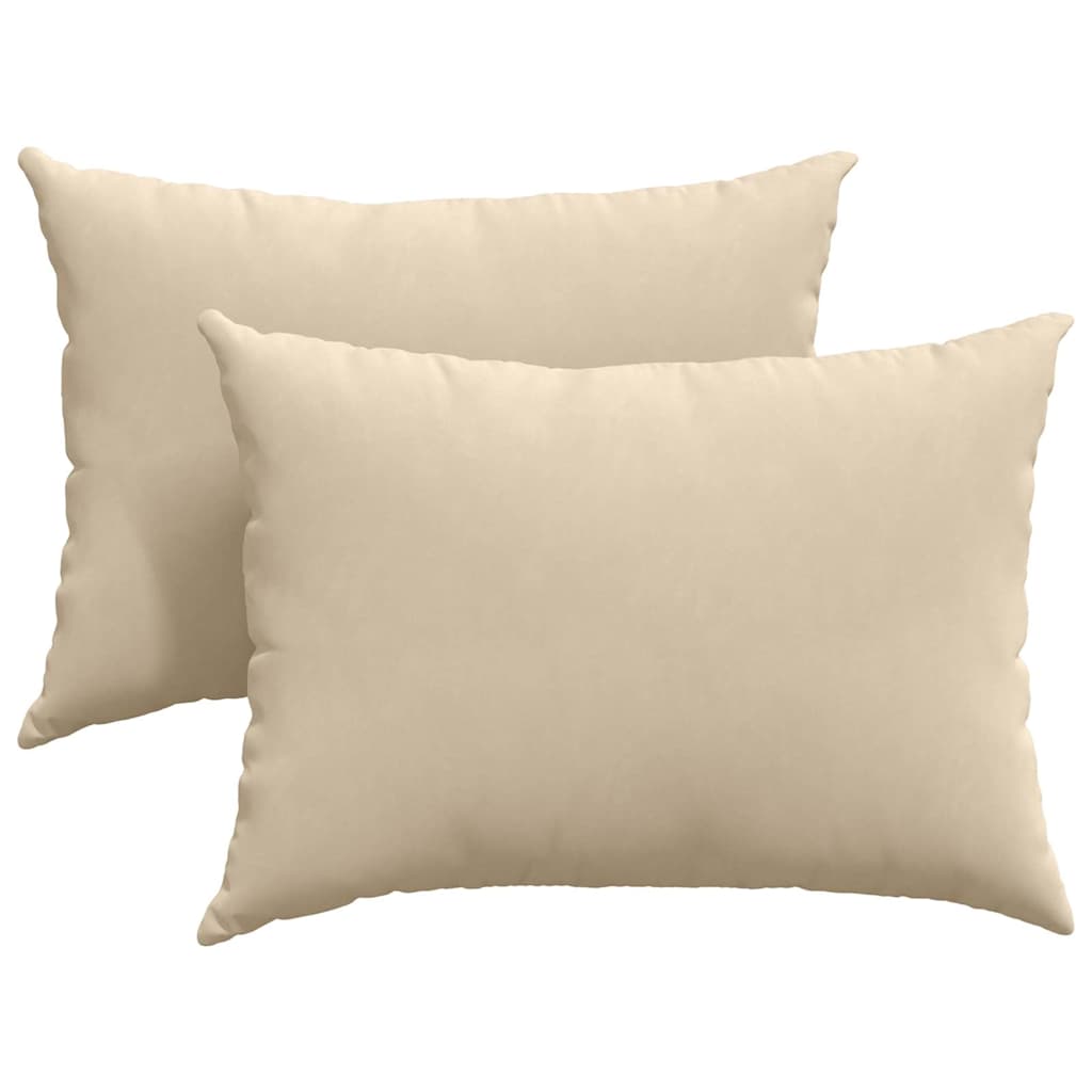 Cuscini da Divano 2 pcs Crema 70 x 50 cm Tessuto | homemem39