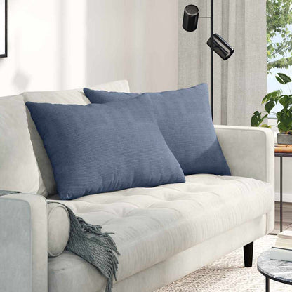 Cuscini da Divano 2 pcs Blu 70 x 50 cm Tessuto in Cords | homemem39