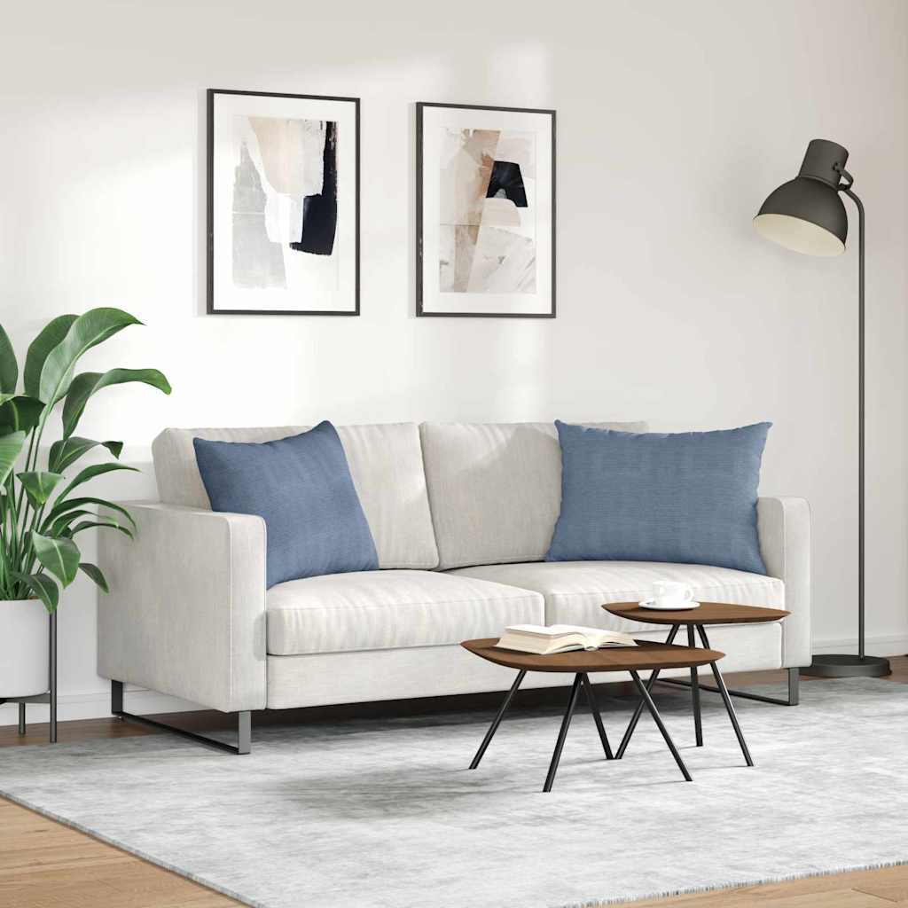 Cuscini da Divano 2 pcs Blu 70 x 50 cm Tessuto in Cords | homemem39
