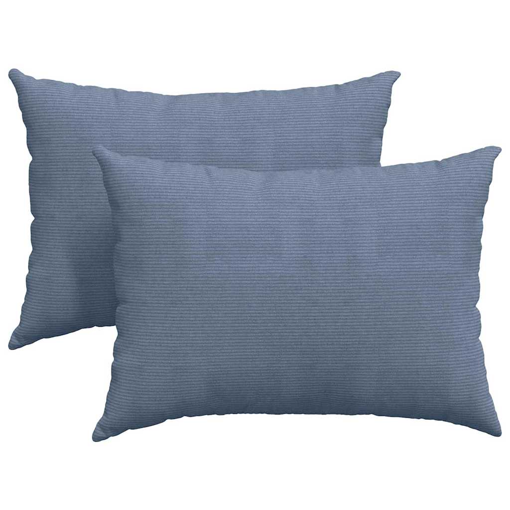Cuscini da Divano 2 pcs Blu 70 x 50 cm Tessuto in Cords | homemem39