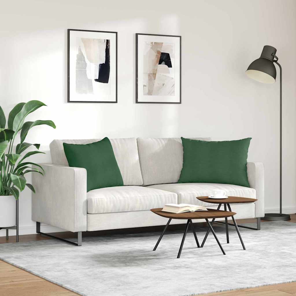 Cuscini da Divano 2 pcs Verde Scuro 70 x 50 cm Tessuto in Cords | homemem39