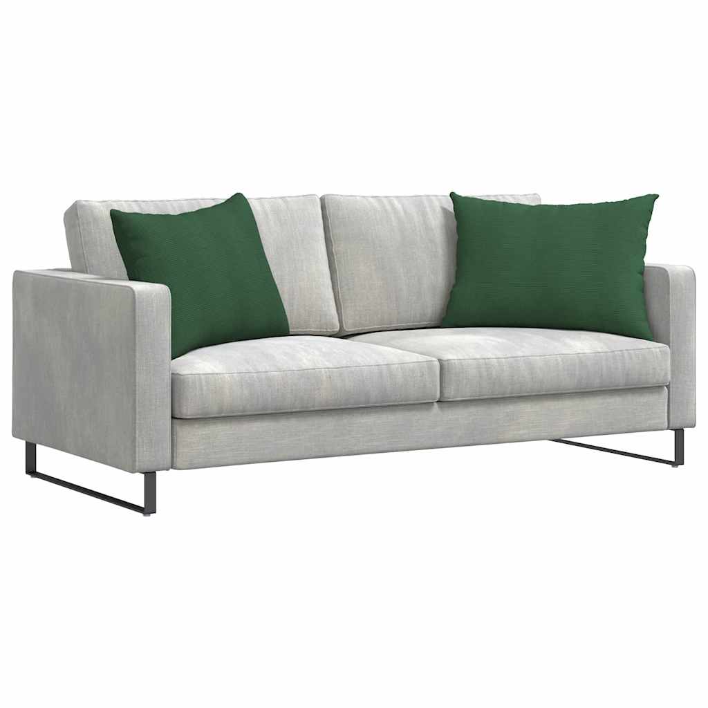 Cuscini da Divano 2 pcs Verde Scuro 70 x 50 cm Tessuto in Cords | homemem39