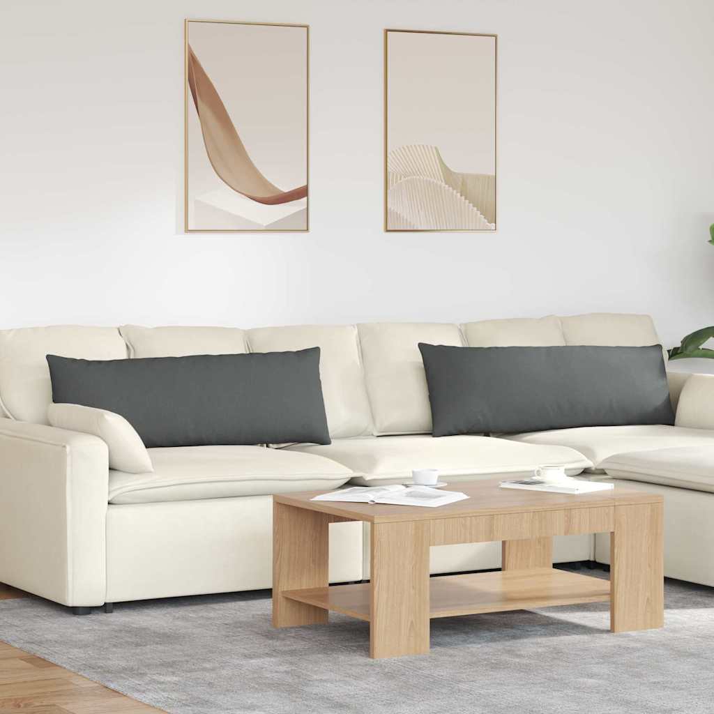 Cuscini da Divano 2 pcs Grigio scuro 120 x 40 cm Tessuto | homemem39