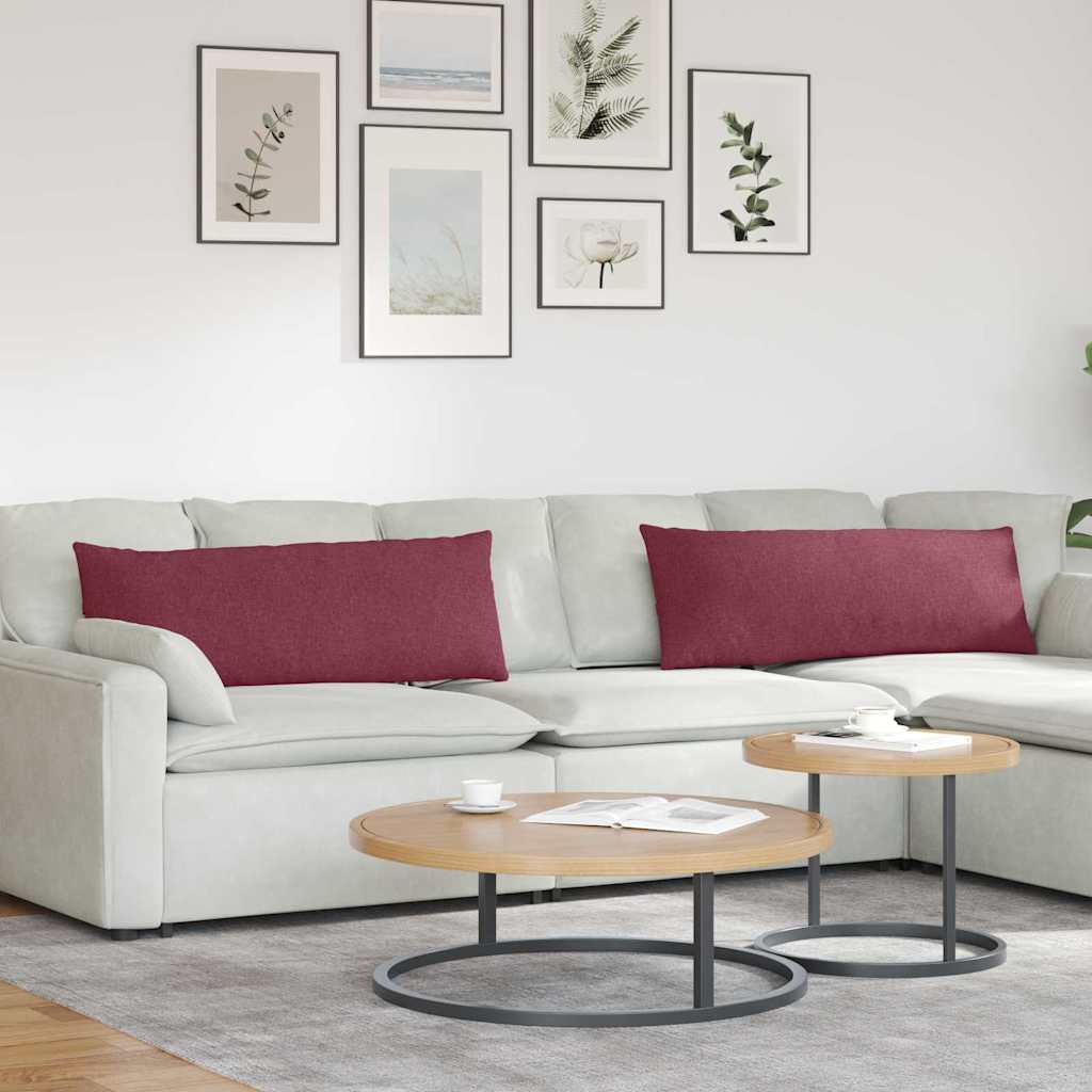 Cuscini da Divano 2 pcs Rosso Vino 120 x 40 cm Tessuto | homemem39