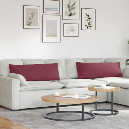 Cuscini da Divano 2 pcs Rosso Vino 120 x 40 cm Tessuto
