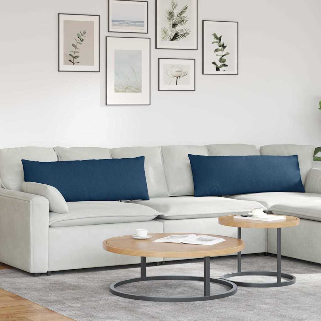 Cuscini da Divano 2 pcs Blu 120 x 40 cm Tessuto | homemem39