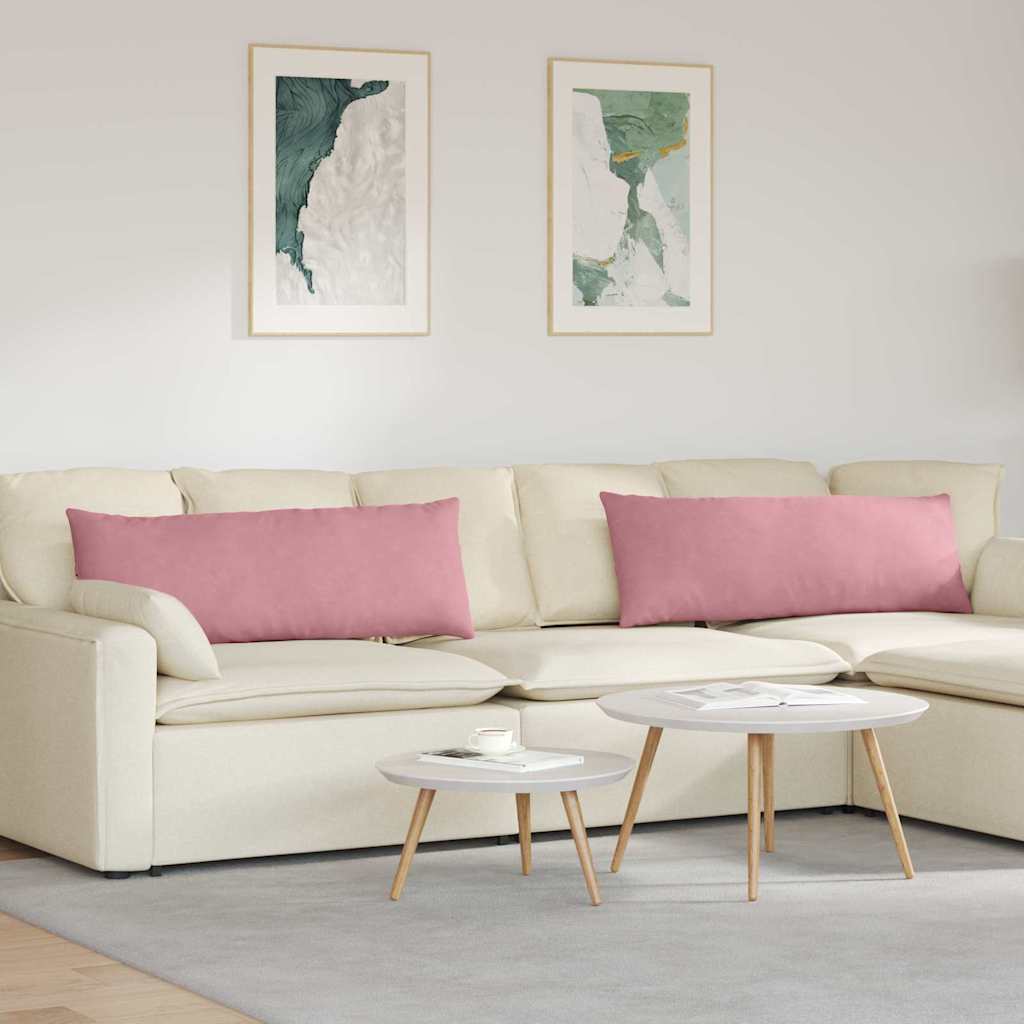 Cuscini da Divano 2 pcs Rosa 120 x 40 cm Tessuto in Cords | homemem39