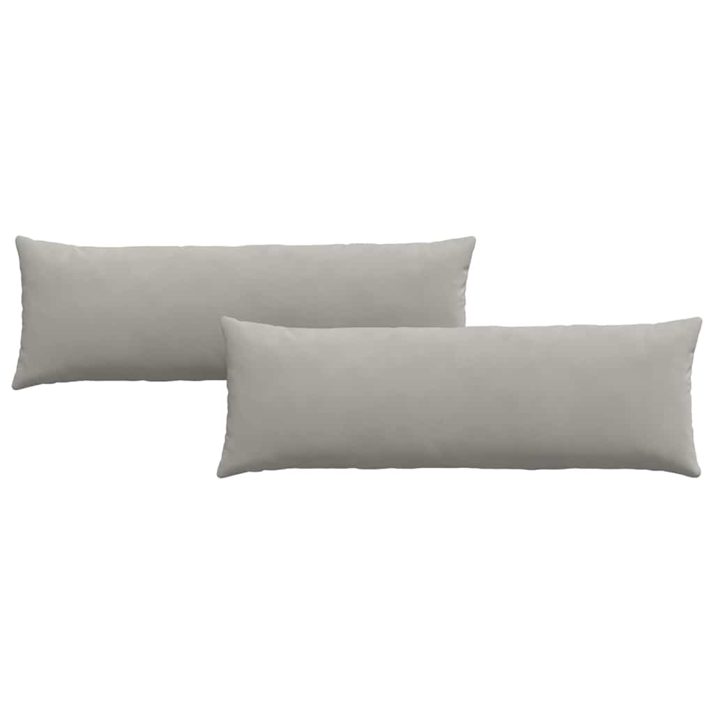 Cuscini da Divano 2 pcs Grigio chiaro 120 x 40 cm Tessuto | homemem39