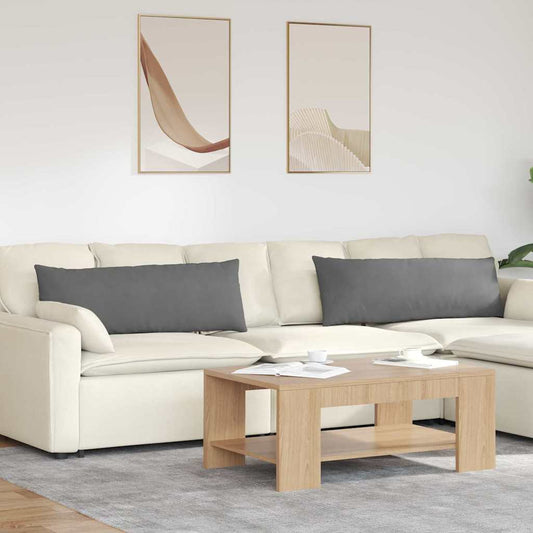 Cuscini da Divano 2 pcs Grigio scuro 120 x 40 cm Tessuto | homemem39