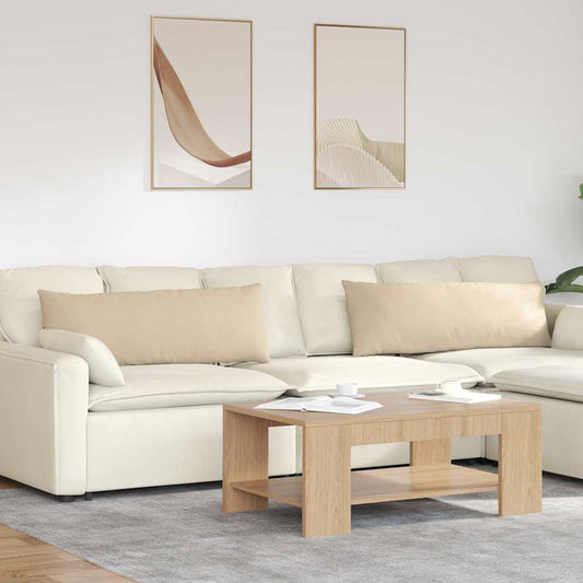 Cuscini da Divano 2 pcs Crema 120 x 40 cm Tessuto | homemem39