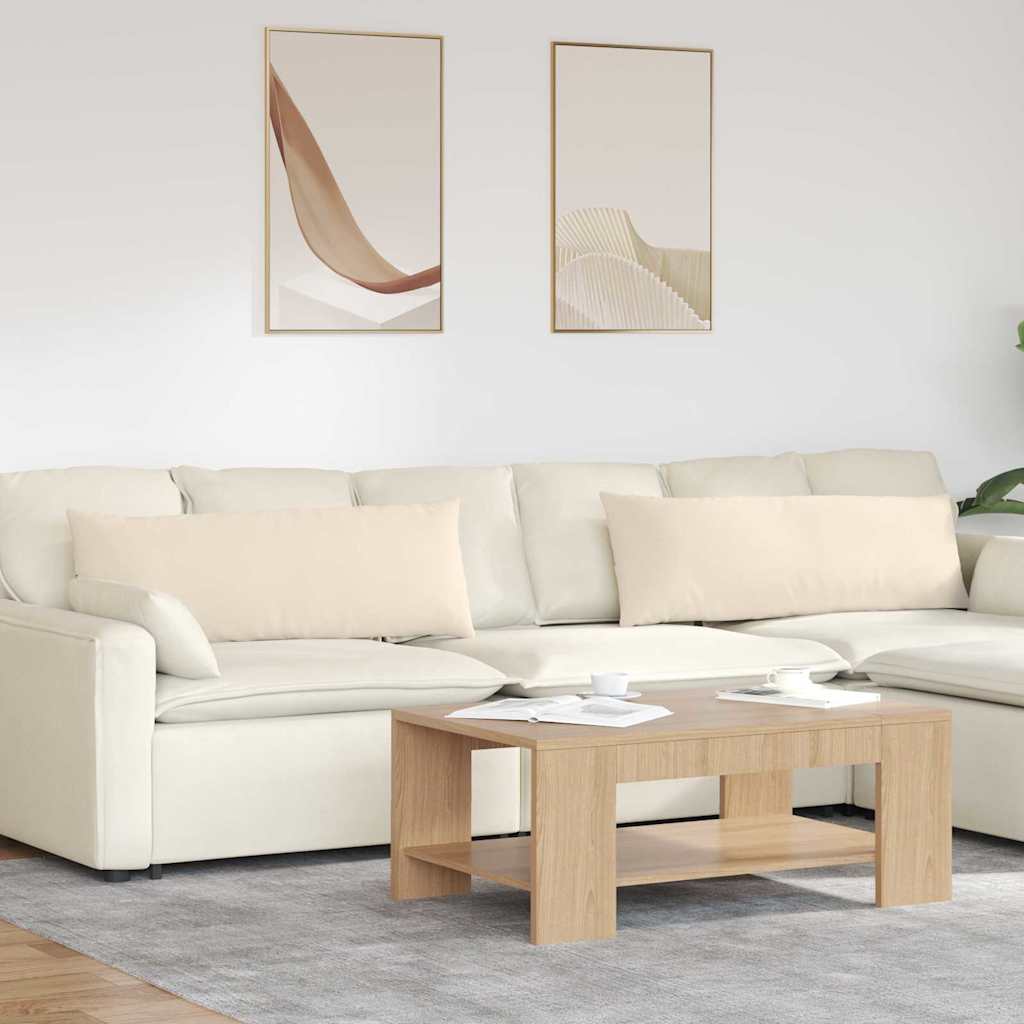 Cuscini da Divano 2 pcs Beige 120 x 40 cm Tessuto | homemem39
