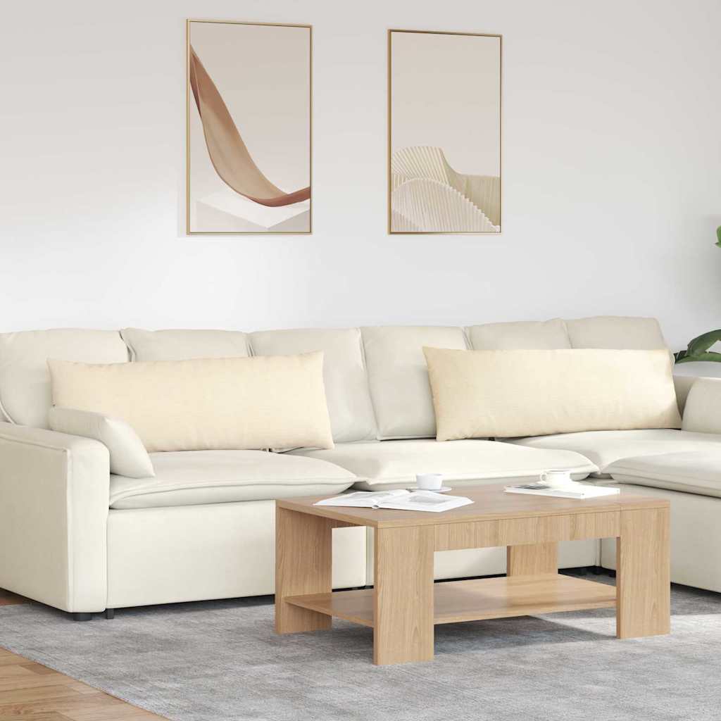 Cuscini da Divano 2 pcs Crema 120 x 40 cm Tessuto in Cords | homemem39