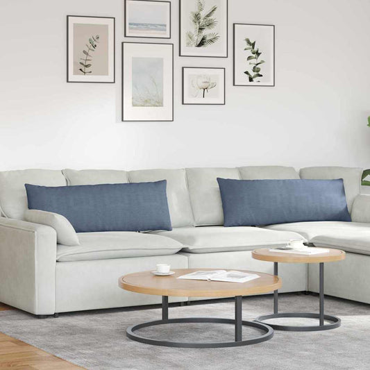 Cuscini da Divano 2 pcs Blu 120 x 40 cm Tessuto in Cords | homemem39