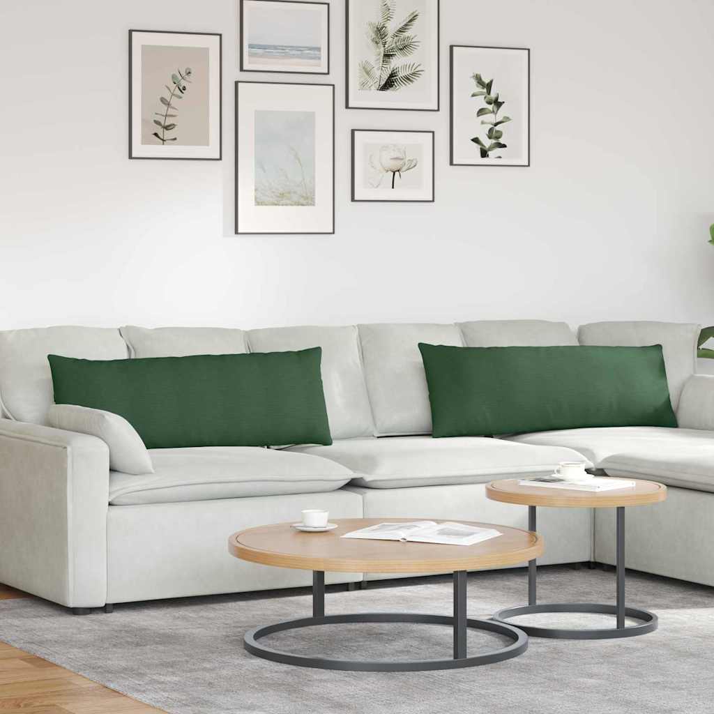 Cuscini da Divano 2 pcs Verde Scuro 120 x 40 cm | homemem39