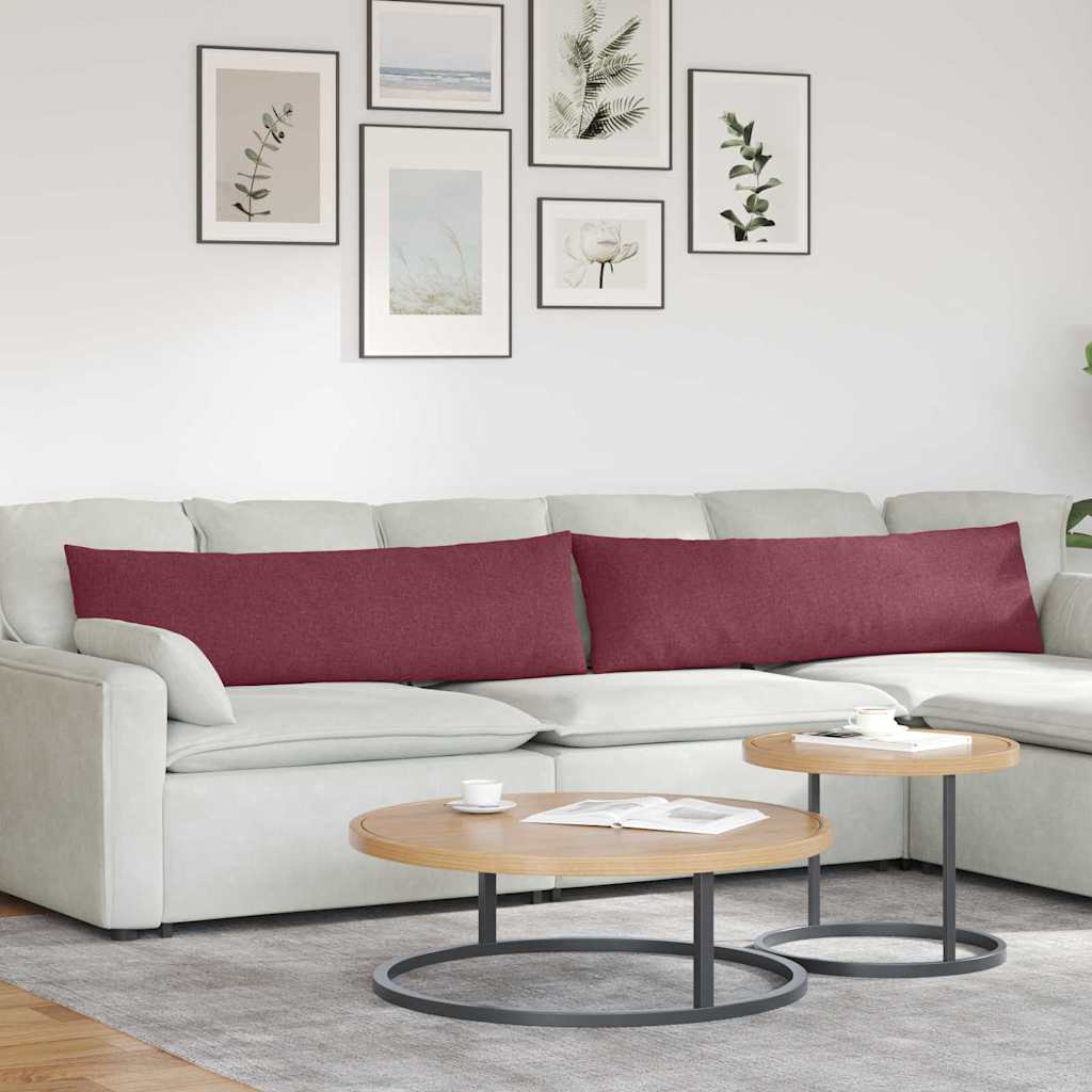Cuscini da Divano 2 pcs Rosso Vino 145 x 40 cm Tessuto | homemem39