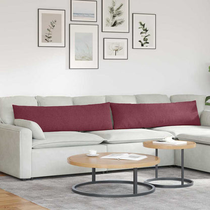 Cuscini da Divano 2 pcs Rosso Vino 145 x 40 cm Tessuto