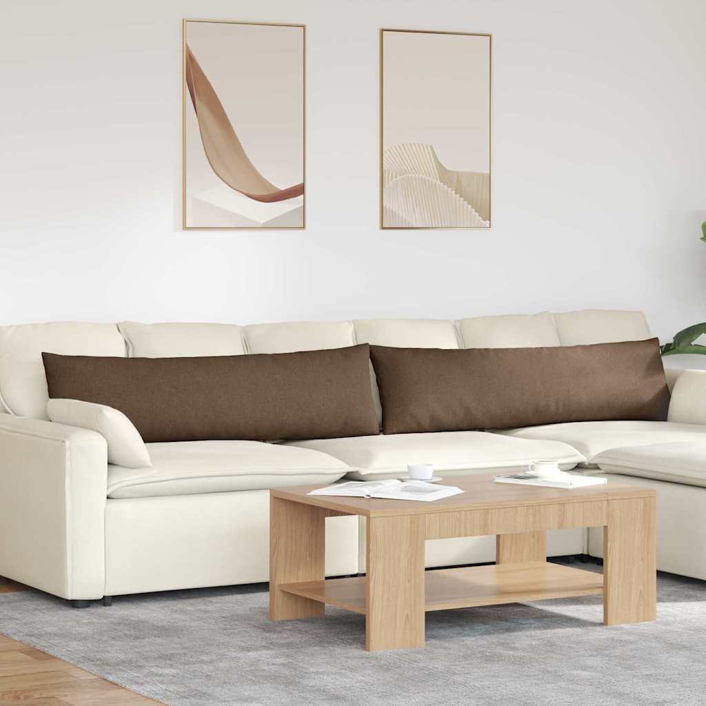 Cuscini da Divano 2 pcs Marrone 145 x 40 cm Tessuto | homemem39