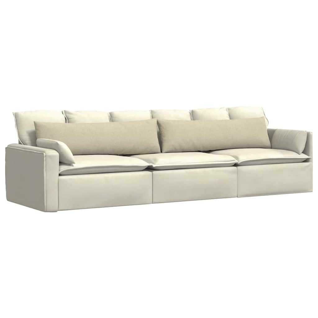 Cuscini da Divano 2 pcs Crema 145 x 40 cm Tessuto | homemem39