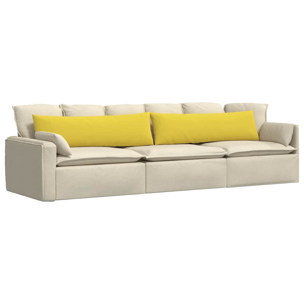 Cuscini da Divano 2 pcs Giallo Chiaro 145 x 40 cm Tessuto | homemem39