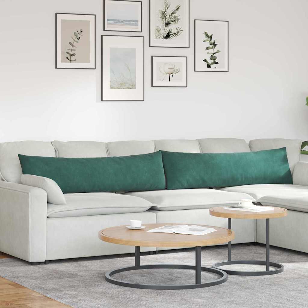 Cuscini da Divano 2 pcs Verde Scuro 145 x 40 cm | homemem39