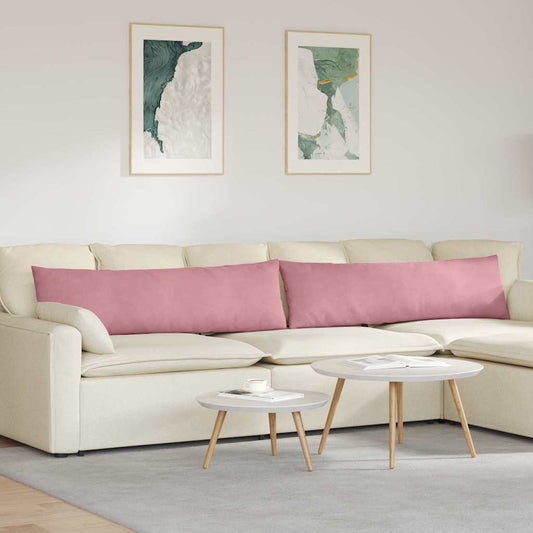 Cuscini da Divano 2 pcs Rosa 145 x 40 cm Tessuto in Cords | homemem39