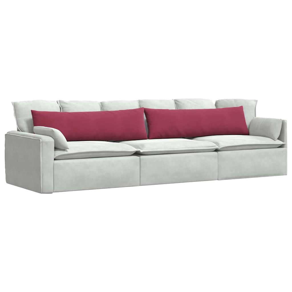 Cuscini da Divano 2 pcs Rosso Vino 145 x 40 cm Tessuto in Cords | homemem39