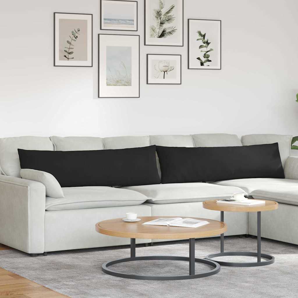 Cuscini da Divano 2 pcs Nero 145 x 40 cm Tessuto | homemem39
