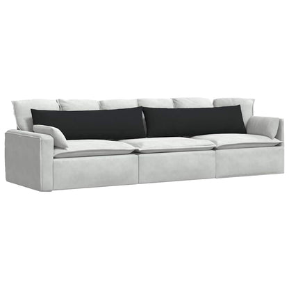 Cuscini da Divano 2 pcs Nero 145 x 40 cm Tessuto