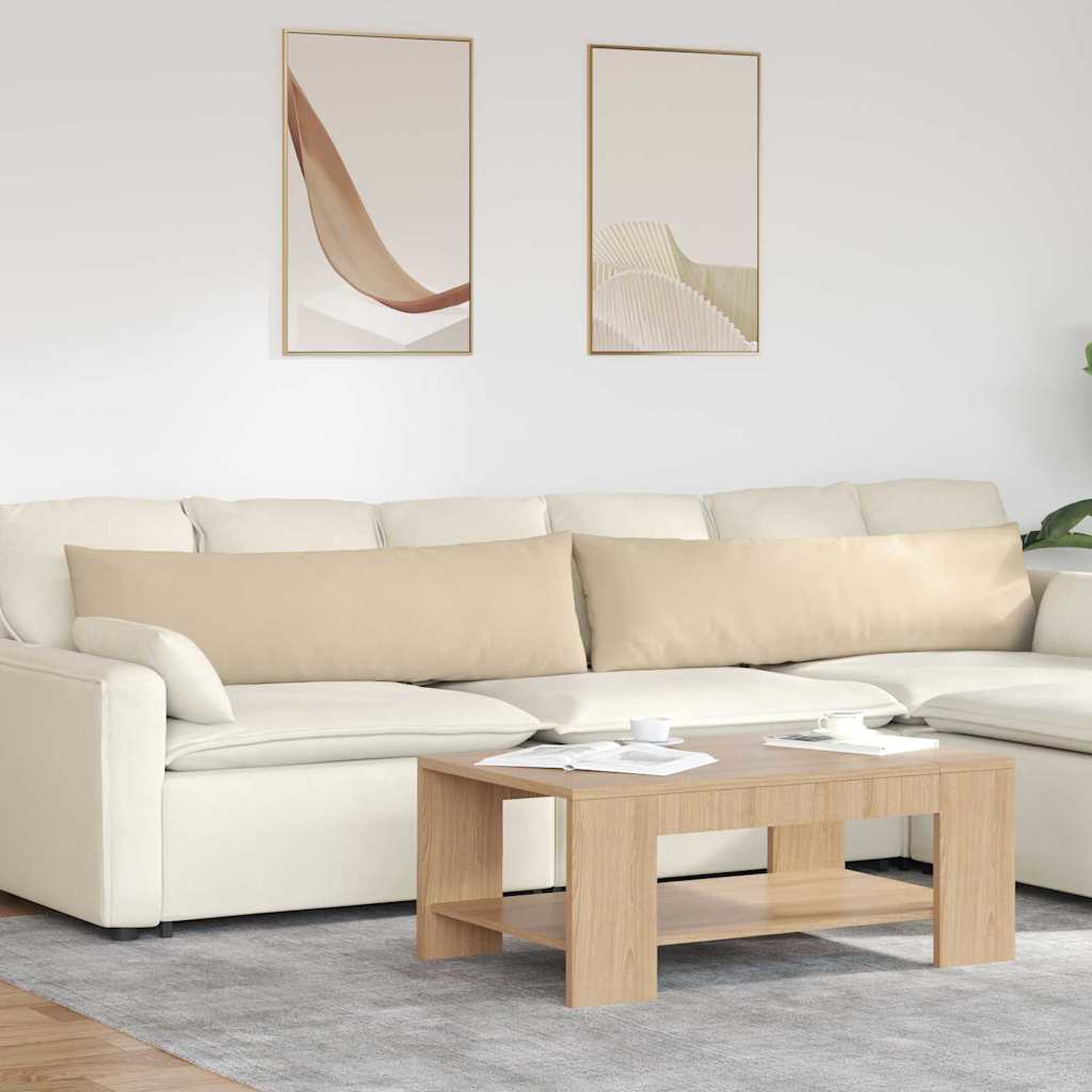 Cuscini da Divano 2 pcs Crema 145 x 40 cm Tessuto | homemem39