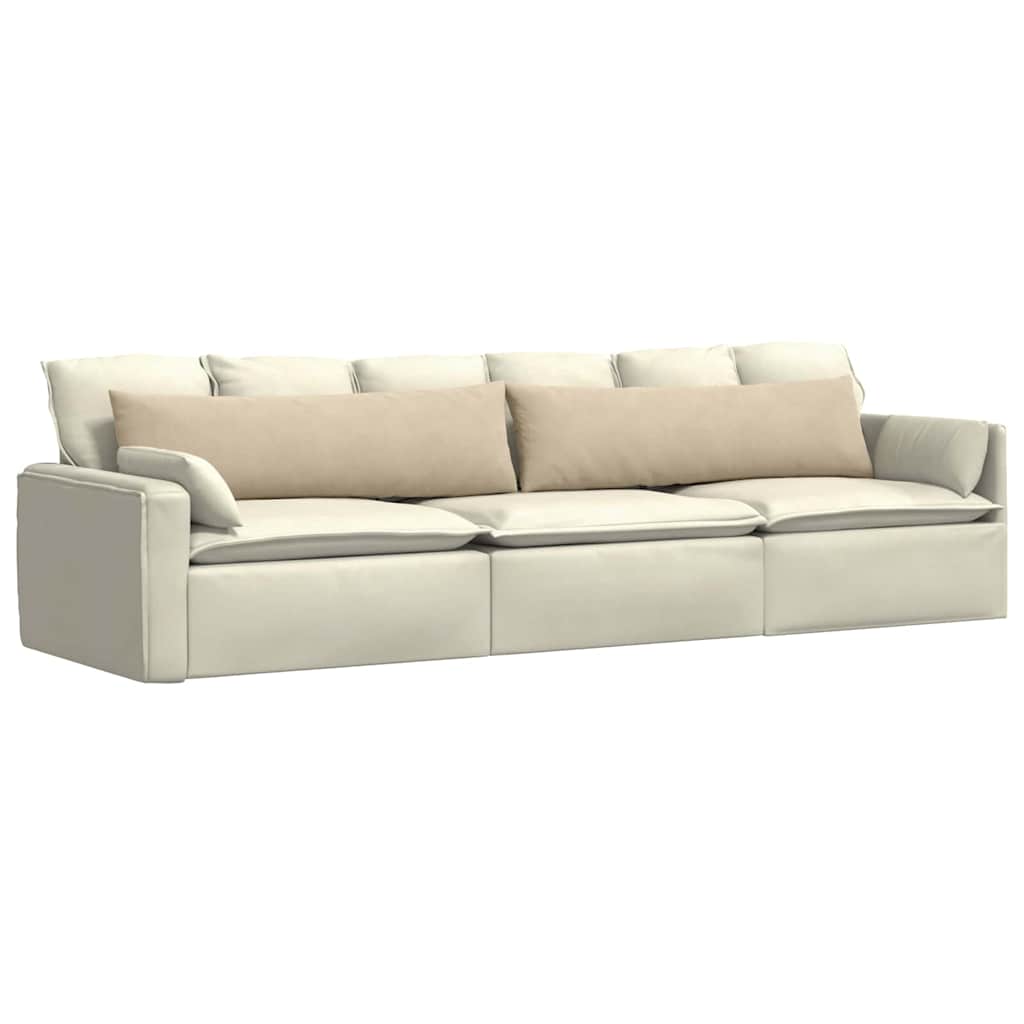 Cuscini da Divano 2 pcs Crema 145 x 40 cm Tessuto | homemem39