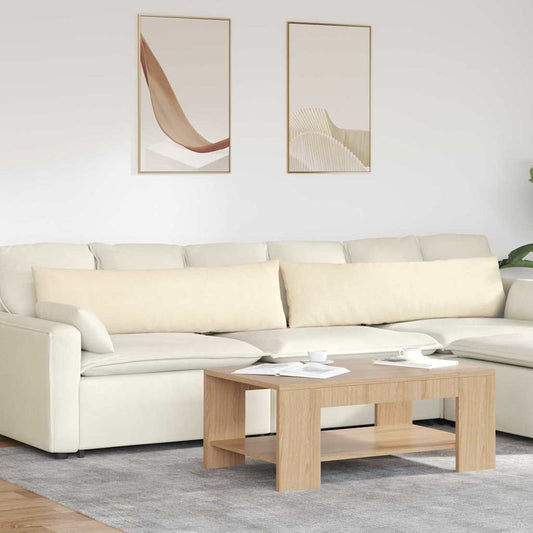 Cuscini da Divano 2 pcs Crema 145 x 40 cm Tessuto in Cords | homemem39