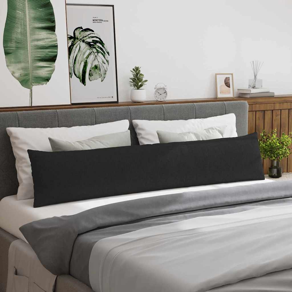 Cuscini da Divano 2 pcs Nero 200 x 40 cm Tessuto | homemem39