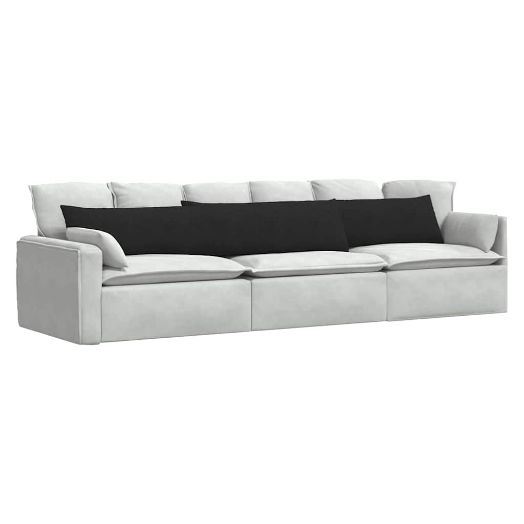 Cuscini da Divano 2 pcs Nero 200 x 40 cm Tessuto | homemem39