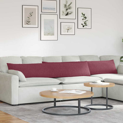 Cuscini da Divano 2 pcs Rosso Vino 200 x 40 cm Tessuto | homemem39