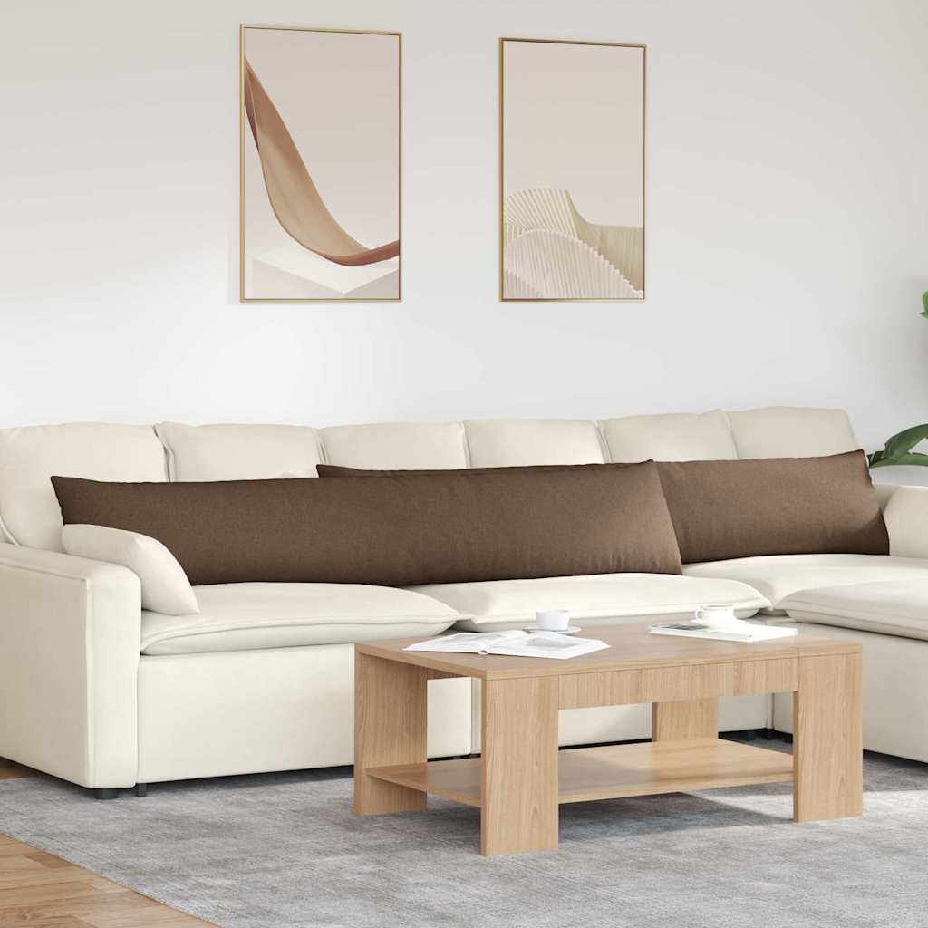 Cuscini da Divano 2 pcs Marrone 200 x 40 cm Tessuto | homemem39
