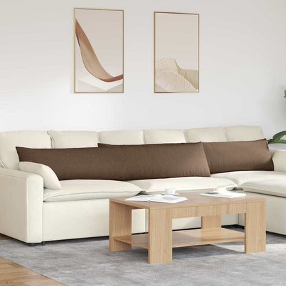 Cuscini da Divano 2 pcs Marrone 200 x 40 cm Tessuto