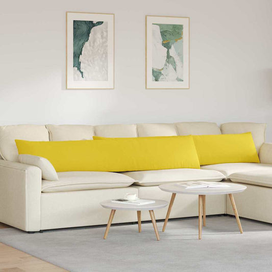 Cuscini da Divano 2 pcs Giallo Chiaro 200 x 40 cm Tessuto | homemem39