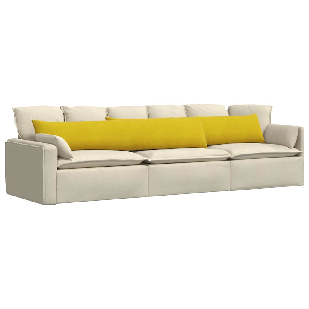 Cuscini da Divano 2 pcs Giallo 200 x 40 cm Tessuto in Cords | homemem39